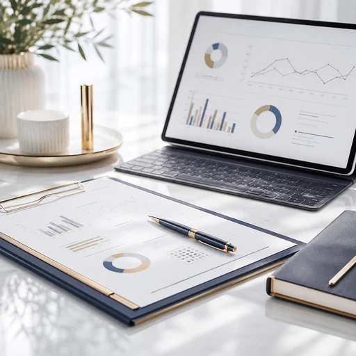 Analytische Dashboard-Szene mit Charts als Premium-Visual für Nutzungsdaten